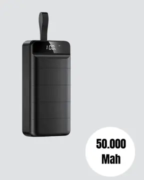 Profesyonel 50.000 mAh Powerbank – Aynı Anda Birden Fazla Cihaz Şarj Eden Dayanıklı ve Güvenli Taşınabilir Şarj Cihazı