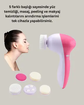 Derin Temizleme ve Masaj İçin 5 Başlıklı Yüz Cilt Bakım Aleti
