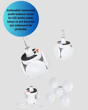 Pratik Katlanabilir Solar LED Aydınlatma Lambası