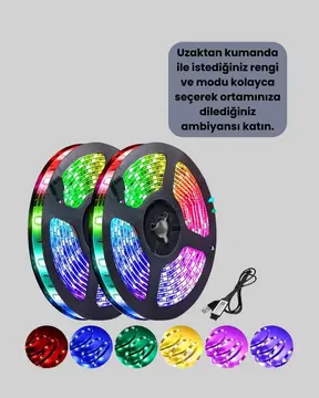 Pratik Kurulumlu 5 Metre Kumandalı Şerit LED