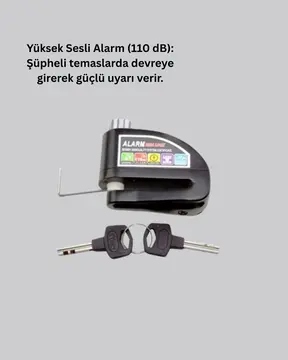 Alarm Disk Fren Kilidi Paslanmaz Çelik Motosiklet Scooter Bisiklet