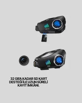 Q28 Full HD Kameralı Motosiklet Kask Kulaklığı – 45 Saat Müzik IPX6 Su Geçirmez