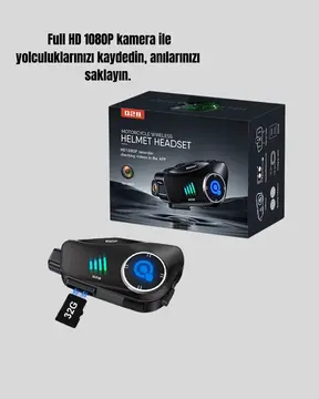 Q28 Motosiklet Kask Bluetooth Kulaklık  Full HD 1080P Kamera