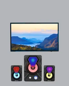 RGB Işıklı USB Hoparlör Seti 9W Çıkış Gücü Derin Bas