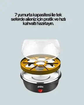 7 Yumurta Kapasiteli Yumurta Pişirme Makinesi Rafadan Orta ve Katı