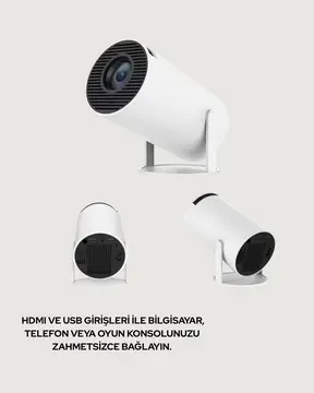 Kablosuz ve Kablolu Bağlantı Seçenekli Ev Tipi Projeksiyon