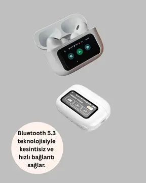 Dokunmatik Kontrollü Gürültü Önleyici Bluetooth Kulaklık Şarj Göstergeli