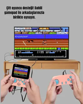 TV Bağlantılı Çift Oyunculu Şarjlı Retro Gamepad Seti