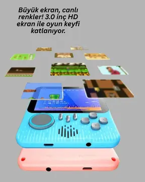 3.5 İnç LCD Ekranlı 666 Oyunlu Taşınabilir Retro Oyun Konsolu