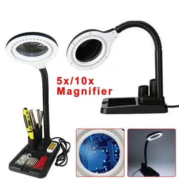 Esnek 5x /10x,40 Led Işıklı Büyüteç ,lamba  Büyüteç Okuma, Çalışma Lehim Masa Lambası