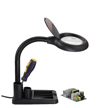 Esnek 5x /10x,40 Led Işıklı Büyüteç ,lamba  Büyüteç Okuma, Çalışma Lehim Masa Lambası