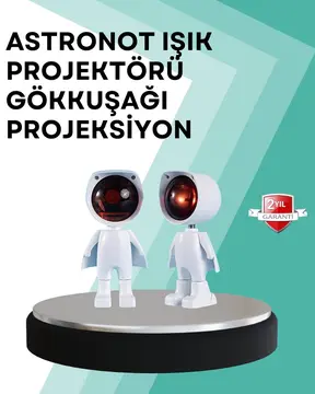 360° Ayarlanabilir Başlıklı Astronot Gece Lambası
