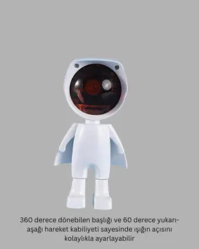 Astronot Tasarımlı Gün Batımı Efektli Şarjlı LED Lamba