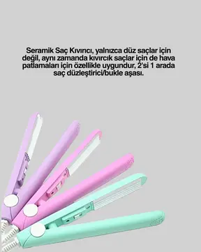 Yüzer Plakalı Kompakt Bukle Maşası – Elastik Tutuculu Saç Dostu Profesyonel Tasarım