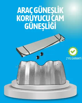 Gelişmiş Yansıtıcılı Katlanabilir Araç Güneşliği – Alüminyum & Süngerli İzolasyon Teknolojisi