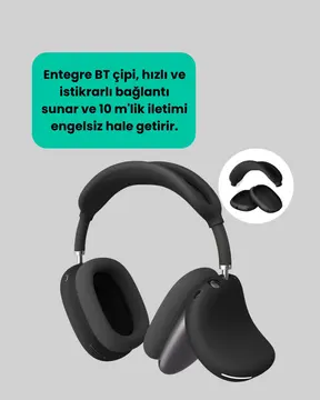 Bluetooth V5.0 Kablosuz Kulak Üstü Kulaklık | Katlanabilir Mikro USB Girişli