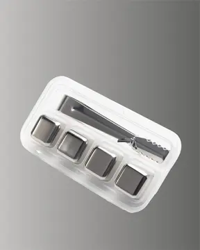 Yeniden Kullanılabilir 304 Çelik Metal Buz Küpleri 4'lü Set