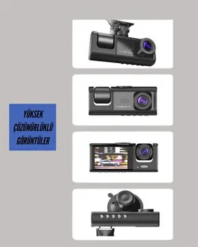 TA-01 3 Kameralı 1080P Araç Kamerası Siyah