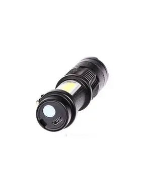 Şarjlı LED El Feneri - 14500 Pil Dahil 4 Işık Modu Mini Boy