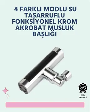 Krom Kaplamalı Çok Fonksiyonlu Musluk Başlığı | Paslanmaz Malzeme