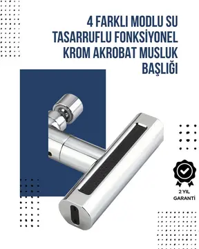 4 Modlu Musluk Başlığı | Şelale Yağmur Sprey Köpük Akışı | Yüksek Basınç Performansı | Modern Tasarım