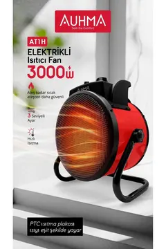 Ultra Güçlü 3000 Watt Taşınabilir Elektrikli Portatif Isıtıcı Soba Sıcak Hava Üfleyen Fan Radyatör