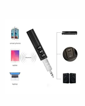 Kablolu Hoparlör ve Kulaklıklar İçin Bluetooth Adaptör | Mini Boy Klipsli Taşınabilir