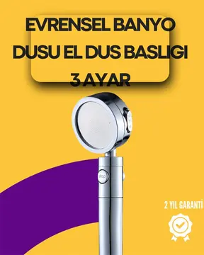 Sağlam Metal Hortum Bağlantılı 360° Hareketli Duş Başlığı