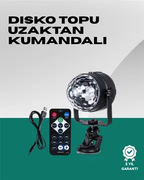 7 Farklı Aydınlatma Modu ve Ses Sensörlü Disko Topu Lambası