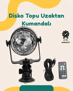 Müzik Ritmine Uyumlu 7 Modlu Renkli Disko Topu Işığı