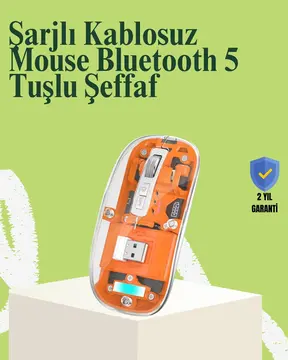 Kablosuz Sessiz Ergonomik ve Şarjlı Fare - Gelişmiş Çoklu Cihaz Desteği