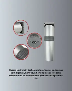 Profesyonel Saç ve Sakal Tıraş Makinesi – Tam Aksesuar Setli
