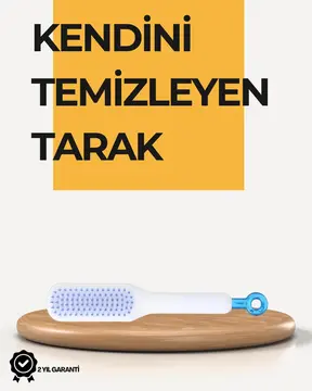 Kendi Kendini Temizleyen Saç Tarağı – Anti-Statik Silikon Uçlu ABS Malzeme 22x4 cm