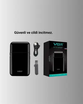 Pistonlu ve Örgülü Ağ Başlıklı Kart Tipi Traş Makinesi – Hafif Güvenli USB Şarjlı