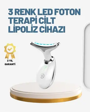 Cilt Yenileyici Şarjlı Güzellik Aleti – Pozitif/Negatif İyon Titreşimli Masaj ve Kırmızı-Mavi-Yeşil Işıkla