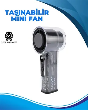 Taşınabilir El Fanı  100 Seviyeli Rüzgar Hızı Ayarı  Sessiz Çalışma - Dijital Ekranlı