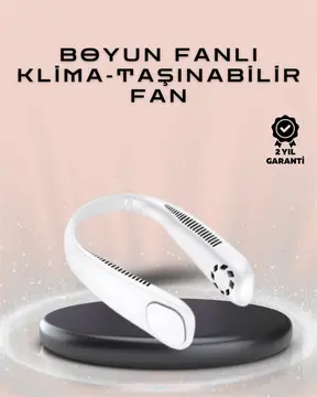 Giyilebilir Sessiz Fan | 224g Hafif Bladeless Güvenli Tasarım 5 Vitesli Soğutma USB Şarjlı Fan