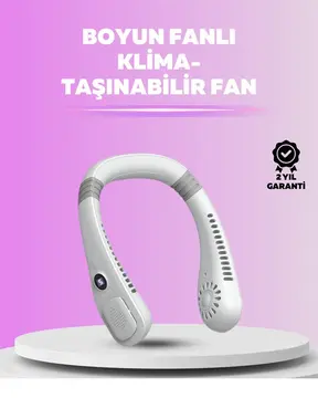 Giyilebilir Bladeless Boyun Fanı | 360° Serinlik 5 Kademe Rüzgar USB Şarjlı Sessiz Mini Klima