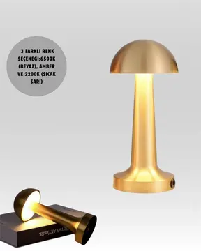 USB Şarjlı Dokunmatik LED Masa Lambası – 3 Renk Modu & Dimmer