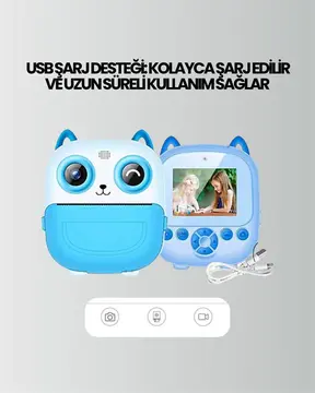 Termal Yazıcılı Dijital Kamera – USB Şarjlı HD Video Destekli