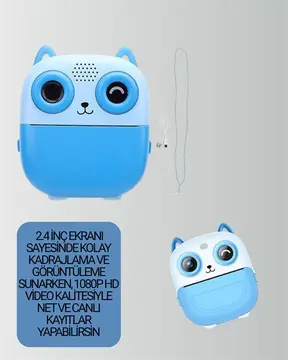 Dijital Termal Yazıcılı Mini Kamera – HD Video & Anında Fotoğraf Çıktısı