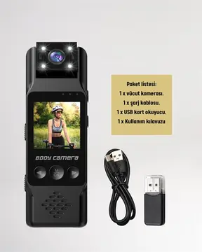 WiFi Destekli Mini Kamera – 180° Dönebilen Lens 1080P Video TFT Ekranlı