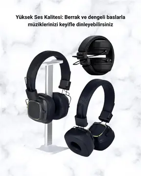 Bluetooth 5.3 Rainbow Işıklı Kulak Üstü Kablosuz Kulaklık