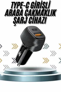 Hızlı Oto Şarj Cihazı 38W Çift Girişli HIzlı Şarj Oto Çakmaklık Type-C