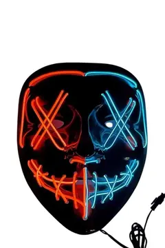 Hallowen Parti Maskesi Neon Led Işıklı Maske 3 Modlu Cadılar Bayramı Maskesi