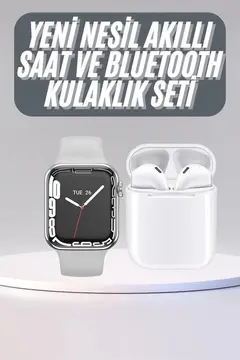 Akıllı Saat Kulaklık Hediyeli Uyku ve Sağlık Takibi Yapabilen Uzun Ömürlü