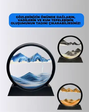Döndürülebilir Dinamik Kum Tablosu – Stres Giderici Yüksek Kaliteli Cam ve Doğal Kum ile Sanatsal Masa Dekoru