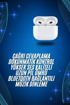 3.Nesil İOS Android Uyumlu Bluetooth 5.0 Beyaz Çağrı Cevaplama