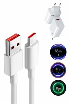 Hızlı Şarj Aleti Adaptörü Kablo Seti 67W Uzun Ömürlü Beyaz