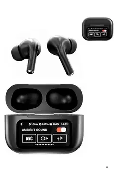 Yeni Nesil ANC Özellikli Çağrı Cevaplayan Dokunmatik Ekranlı Bluetooth Kulaklık Siyah